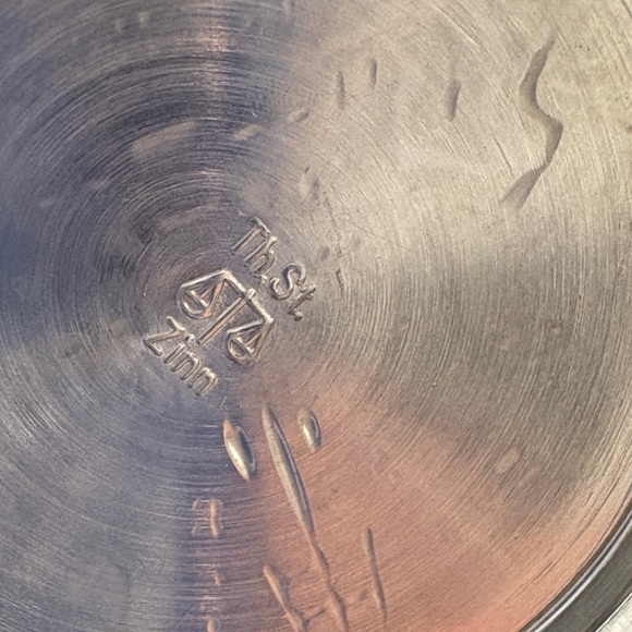 Handmade Authentic German Ceramic Beer Stein with Pewter Embossed Lid - Picture 10 of 12